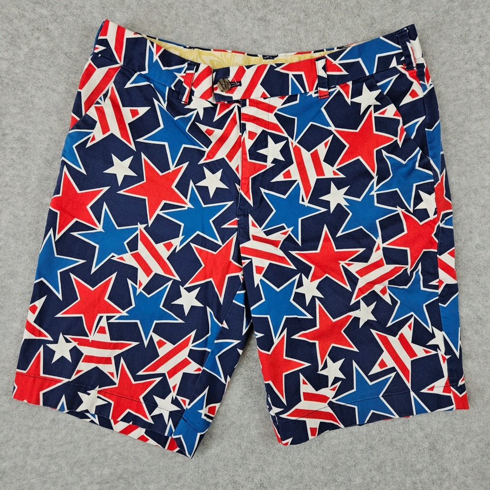 Loudmouth Men 34 Blue Stars Stripes Golf Shorts‎ Patriotic USA America Patriotic